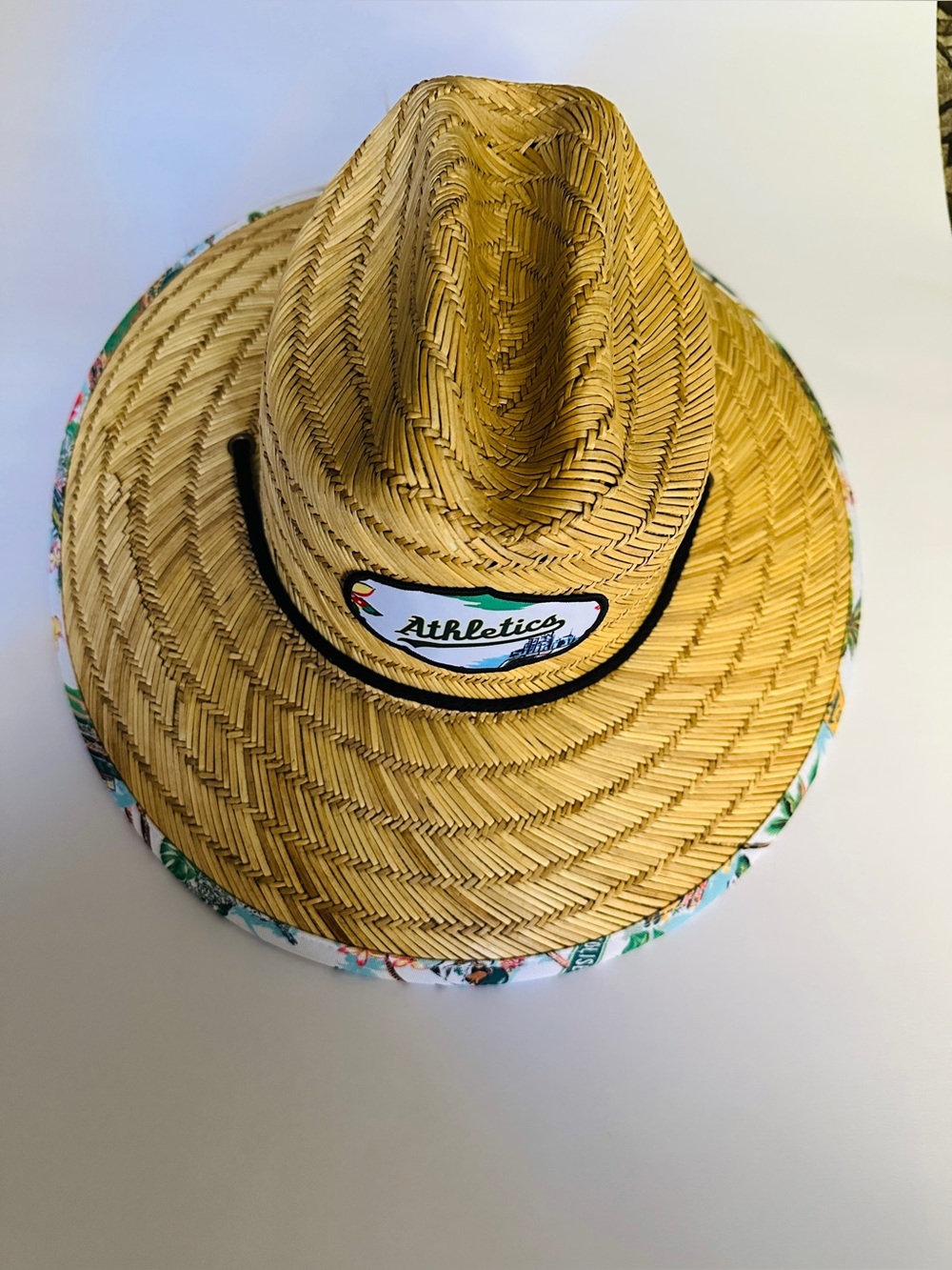 Reyn Spooner The Athletics Straw Hat Genuine Baseball MLB Print Retired